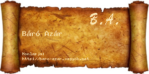 Báró Azár névjegykártya